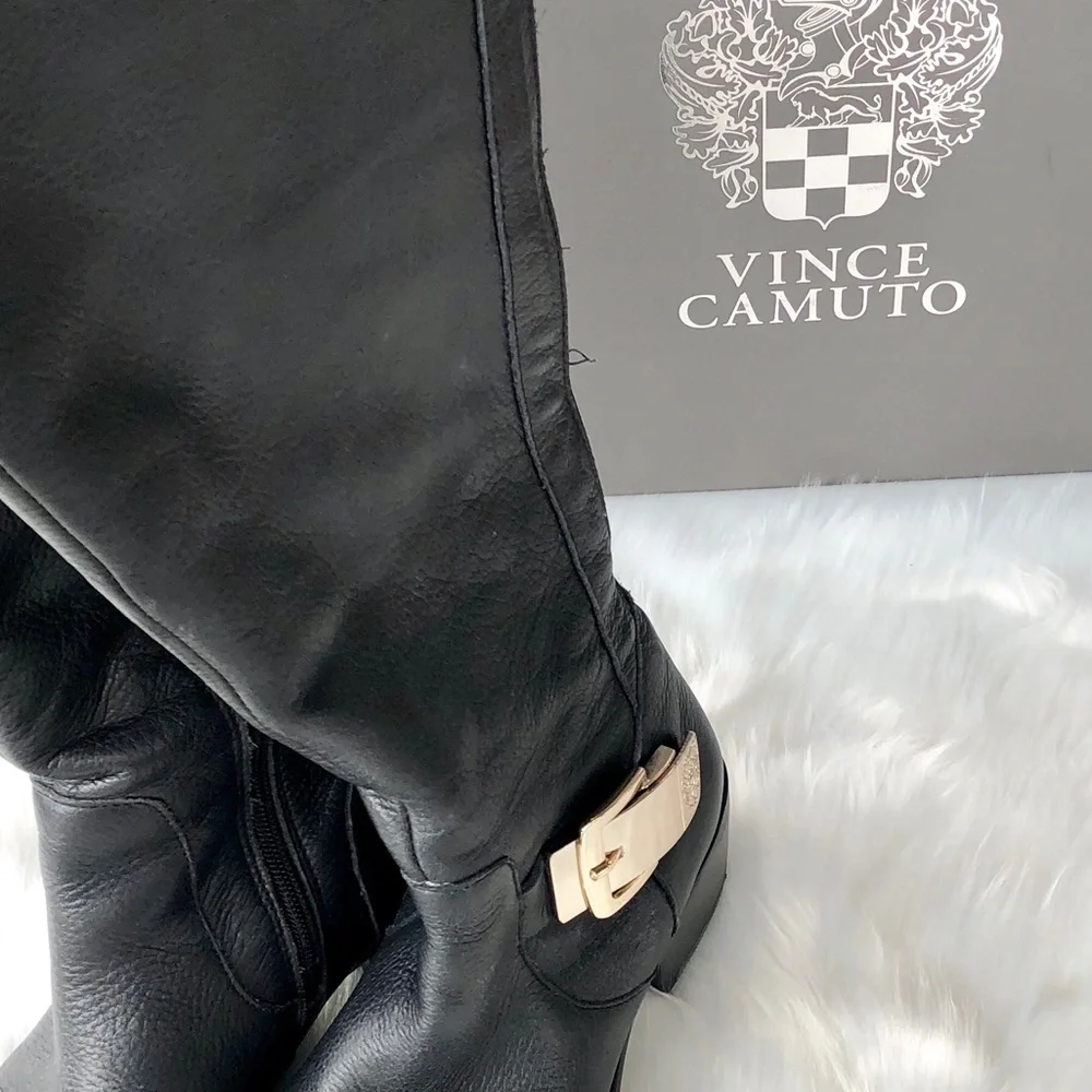 VINCE Camuto Black Booca Riding Boots Size 7